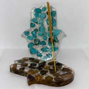 Blue and Brown Giraffe-Shaped Decor Accents